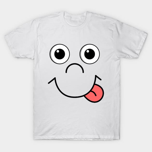 Funny Naughty Cute Happy Smiling Cartoon Face T-Shirt by Teeziner